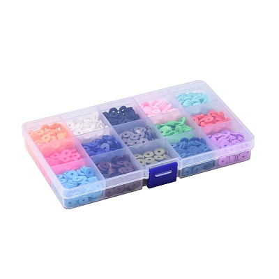150G 15 Colors Handmade Polymer Clay Beads CLAY-JP0001-11-8mm-1