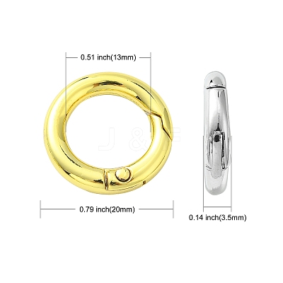 20Pcs 2 Colors Rack Plating Alloy Spring Ring Clasps PALLOY-CJ0002-40-1