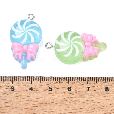 Frosted Resin with Alloy Pendants RE-CBA14F0-05-1