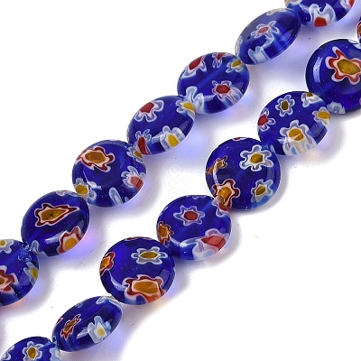 Handmade Millefiori Lampwork Beads Strands LAMP-G166-17B-04-1