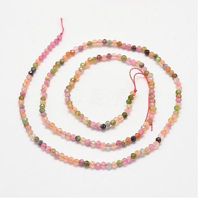 Natural Multicolor Tourmaline Bead Strands G-P279-45-2mm-1