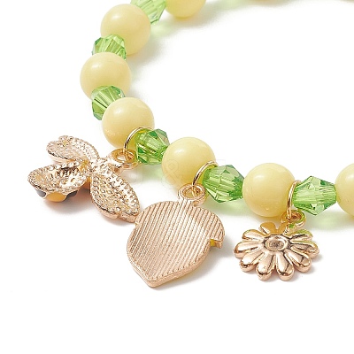 Acrylic Beaded Stretch Bracelet BJEW-JB08770-1