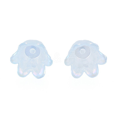 6-Petal Imitation Jelly Acrylic Bead Caps JACR-T002-02C-1