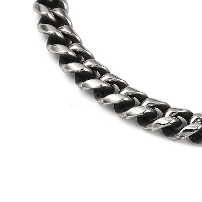 Tarnish Resistant Men's 304 Stainless Steel Cuban Link Chain Bracelets STAS-A051-04B-01-1