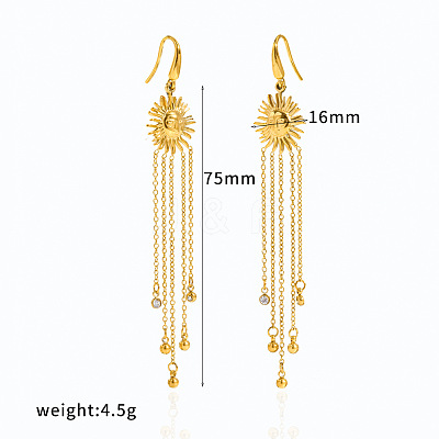 304 Stainless Steel Rhinestone Dangle Earrings WG3BE84-01-1