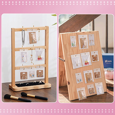 100Pcs 2 Styles Square Paper Earring Display Cards and Rectangle Keychain Display Cards CDIS-TA0001-49A-1
