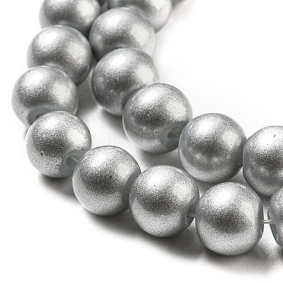 Spray Painted Glass Round Bead Strands X-DGLA-Q015-8mm-17-1