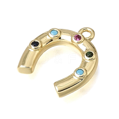 Brass Micro Pave Colorful Cubic Zirconia Charms KK-K427-18G-01-1