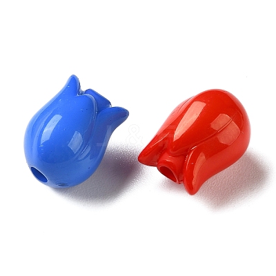 Opaque Acrylic Beads OACR-P034-08B-M-1