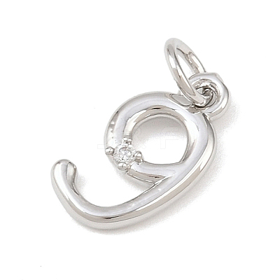 Brass Micro Pave Clear Cubic Zirconia Charms KK-P339-27P-09-1
