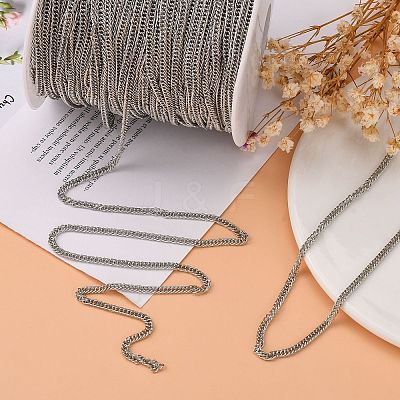 Iron Flat Double Link Chains CH-ZX009-5x3.5mm-P-1