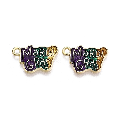 Carnival/Mardi Gras Theme Alloy Enamel & Glitter Powder Pendants ENAM-T020-53I-RS-1