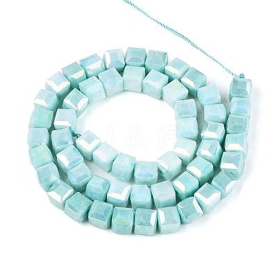 Anti-Tarnish Electroplate Glass Beads Strands GLAA-T025-8mm-10E-1