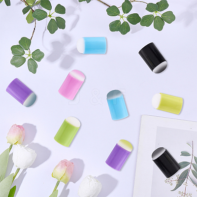 60Pcs 6 Colors Plastic Finger Sponge Daubers for Painting AJEW-CP0011-11-1