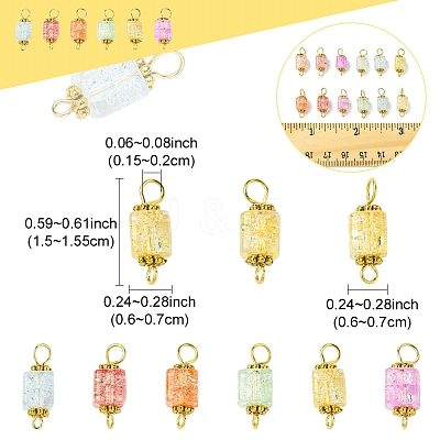 100Pcs Glass Connector Charms PALLOY-FZ00018-1