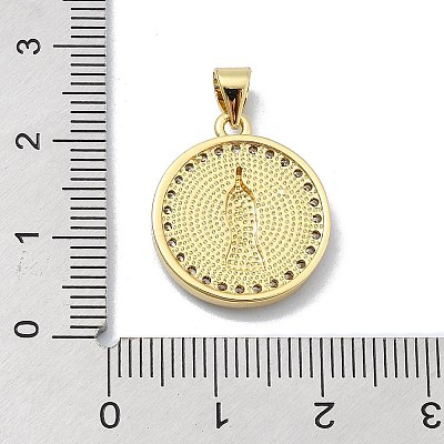 Brass Micro Pave Clear Cubic Zirconia Pendants KK-A221-28C-G-1