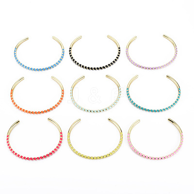 Twisted Brass Enamel Cuff Bangle BJEW-T020-02-NF-1