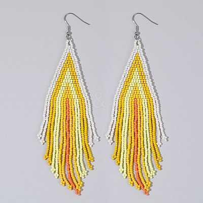 Bohemian Style Handmade Beaded Tassel Earrings for Women JF0314-10-1