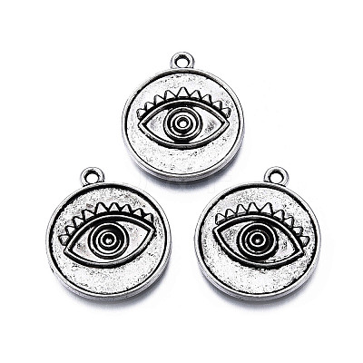 Tibetan Style Alloy Pendant Settings for Enamel TIBE-N011-209-1