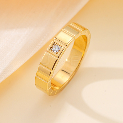 304 Stainless Steel & Cubic Zirconia Finger Rings FS-WG10832-05-1