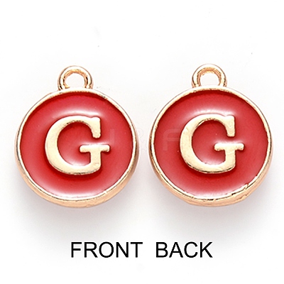 Golden Plated Enamel Alloy Charms ENAM-SZ0001-26C-G-1