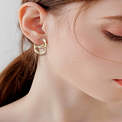 1 Pair Alloy Hoop Earrings EJEW-LP0013-04G-1
