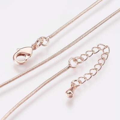 Long-Lasting Plated Brass Snake Chain Necklaces LS-NJEW-K112-04RG-NF-1