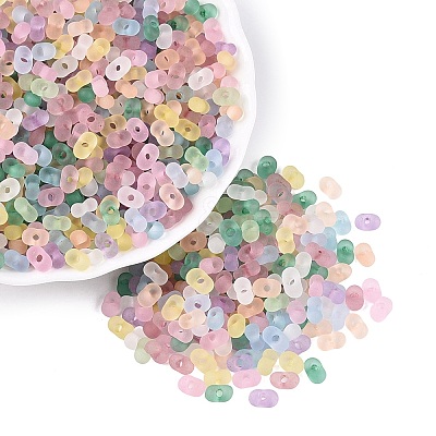 FGB Frosted Transparent Glass Seed Beads SEED-N013-06A-1
