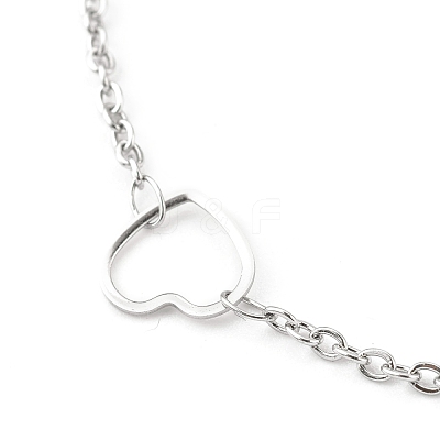 Tarnish Resistant 304 Stainless Steel Cable Chain Anklets AJEW-H104-04P-1