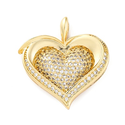 Brass Micro Pave Cubic Zirconia Pendants KK-S510-32G-01-1