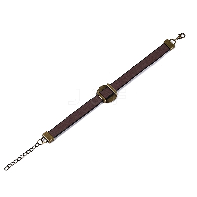 Hollow Cross PU Leather Bracelet Making MAK-I020-01E-1