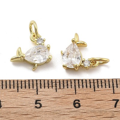 Brass Micro Pave Cubic Zirconia Pendants KK-U060-20G-A-1