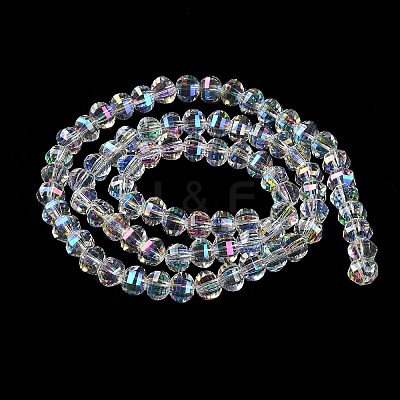 Transparent Electroplate Glass Beads Strands GLAA-Q099-C01-14-1