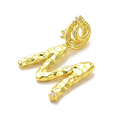 Rack Plating Brass Micro Pave Cubic Zirconia European Dangle Charms KK-L210-015G-M-1