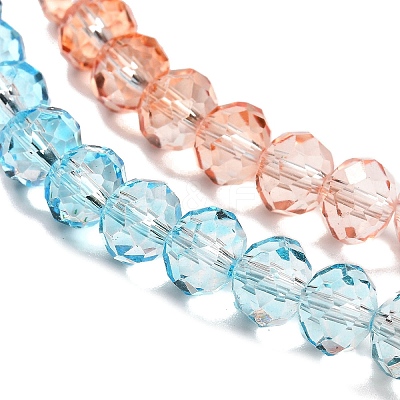 Transparent Painted Glass Beads Strands X1-DGLA-A034-T8mm-A19-1