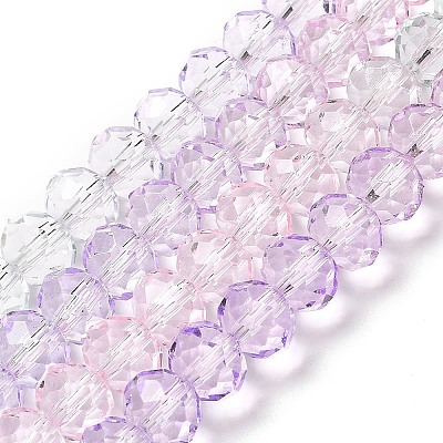 Transparent Painted Glass Beads Strands X1-DGLA-A034-T6mm-A23-1