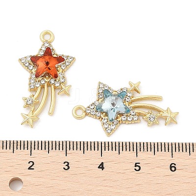 Rack Plating Alloy Acrylic Pendants PALLOY-S035-01G-A-1