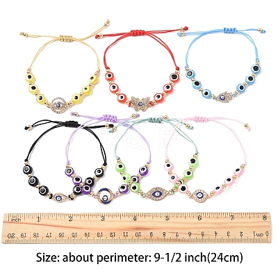 Resin Evil Eye Braided Bead Bracelets for Women BJEW-FS00018-02-1