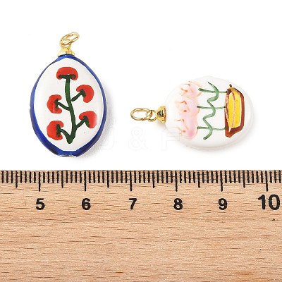 Handmade Porcelain Pendants PALLOY-JF05918-1