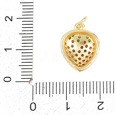 Brass Micro Pave Clear Cubic Zirconia Pendants KK-F938-18G-1