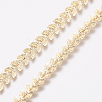 Brass Handmade Cobs Chains X-CHC-G006-13G-1