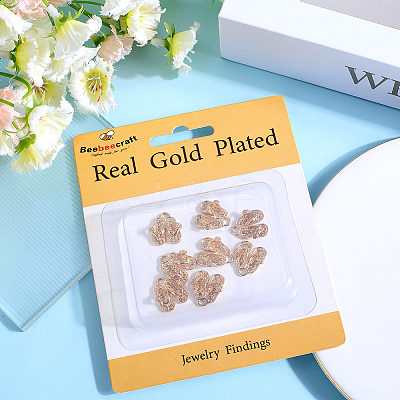 10Pcs Brass Pendants Rhinestone Settings KK-BBC0014-39-1