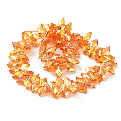 Electroplate Rhombus Glass Beads Strands EGLA-A036-12A-FR01-1