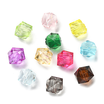 375Pcs 15 Colors Transparent Acrylic Beads TACR-FS0001-41-1