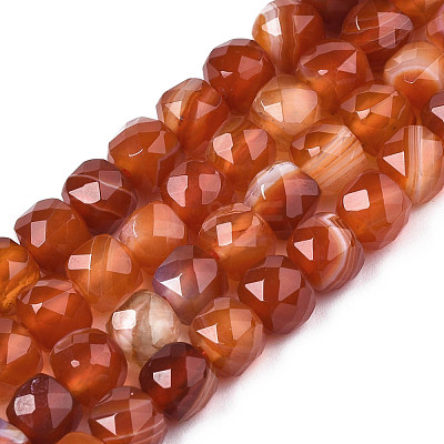 Natural Banded Agate/Striped Agate Beads Strands G-S359-374A-1