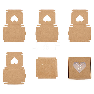Square Kraft Paper Jewelry Storage Boxes CON-TAC0001-04B-1