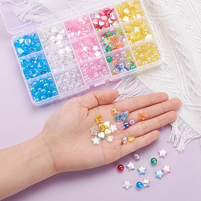630Pcs 15 Style Eco-Friendly Transparent Acrylic Beads TACR-YW0001-35-1