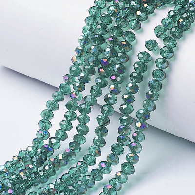 Electroplate Transparent Glass Beads Strands EGLA-A034-T2mm-F07-1