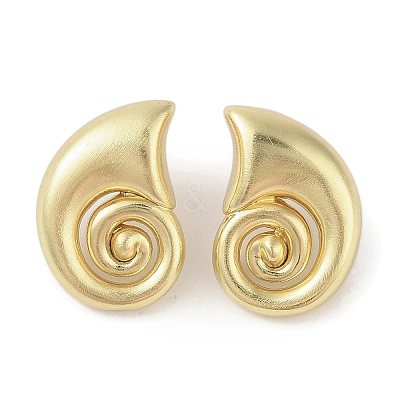 Snail Brass Stud Earrings for Women EJEW-Q389-06G-1