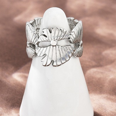 304 Stainless Steel Adjustable Open Cuff Rings for Women LS-RJEW-K299-01P-1